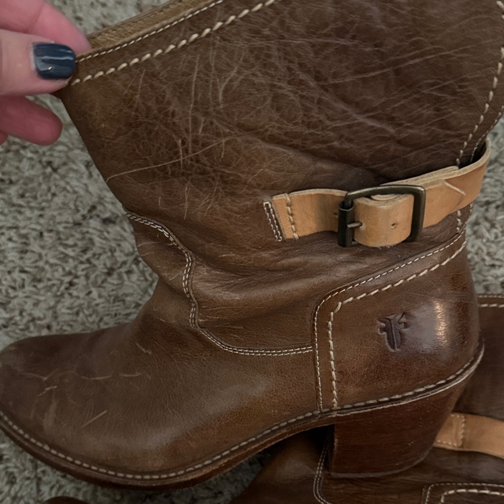 Frye Brown Leather Heeled Boots